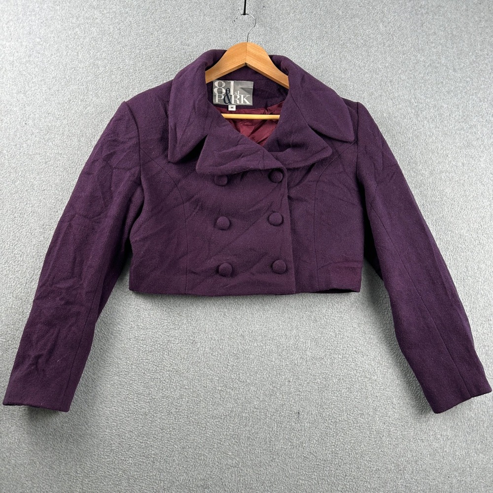 Vintage 81st & Park Jacket Women Medium Purple Wool Cropped‎